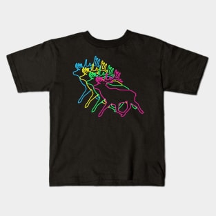 Deer 80s Neon Kids T-Shirt